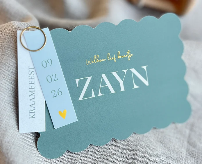 Geboortekaartjes met labels